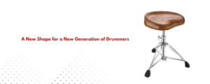 Drum throne with a comfortable saddle seat for enhanced stability and support during drumming. 