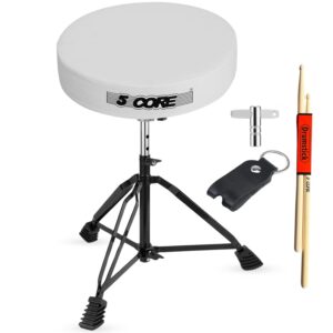 5 Core Drum Throne 3" Thick Padded Comfortable Guitar Stool Drummer Chair Adjustable Musician Seat