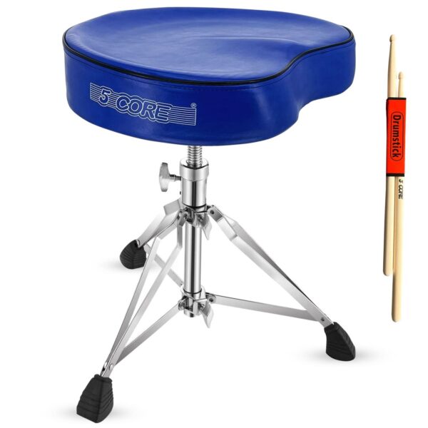 5 Core Drum Throne 4" Padded Guitar Stool Drummer Chair Adjustable Musician Seat