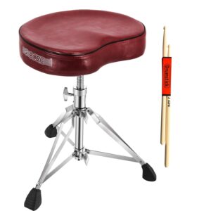 5 Core Drum Throne 4" Padded Guitar Stool Drummer Chair Adjustable Musician Seat