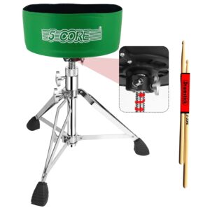 5 Core Drum Throne 5" Padded Guitar Stool Adjustable Heavy Duty Music Chair Seat w Luxury Velvet Top
