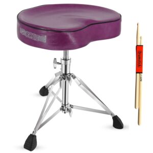 5 Core Drum Throne 4" Padded Guitar Stool Drummer Chair Adjustable Musician Seat