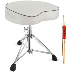 5 Core Drum Throne 4" Padded Guitar Stool Drummer Chair Adjustable Musician Seat