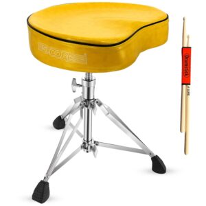 5 Core Drum Throne 4" Padded Guitar Stool Drummer Chair Adjustable Musician Seat