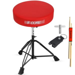 5 Core Drum Throne 3" Thick Padded Comfortable Guitar Stool Drummer Chair Adjustable Musician Seat